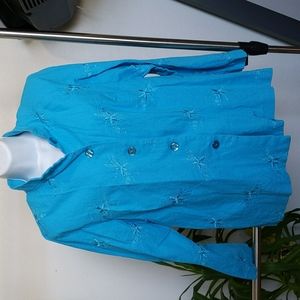 Light turquoise long sleeve shirt
